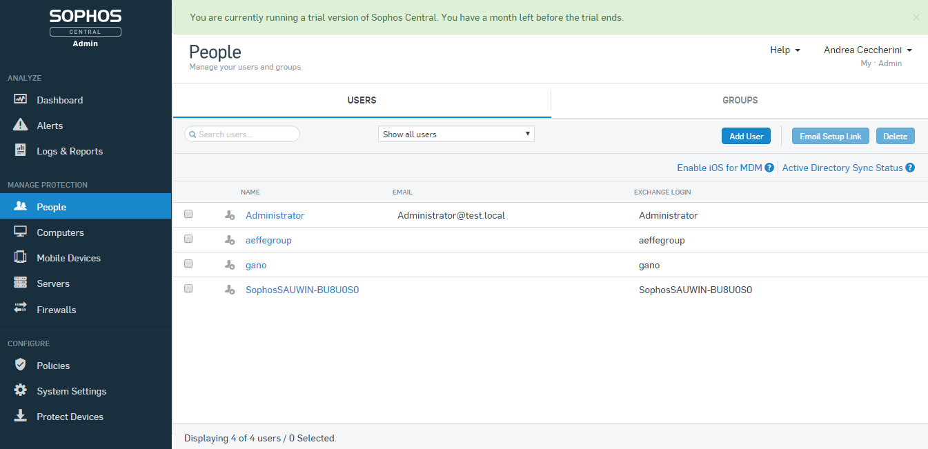Sophos EndPoint Protection-AD
