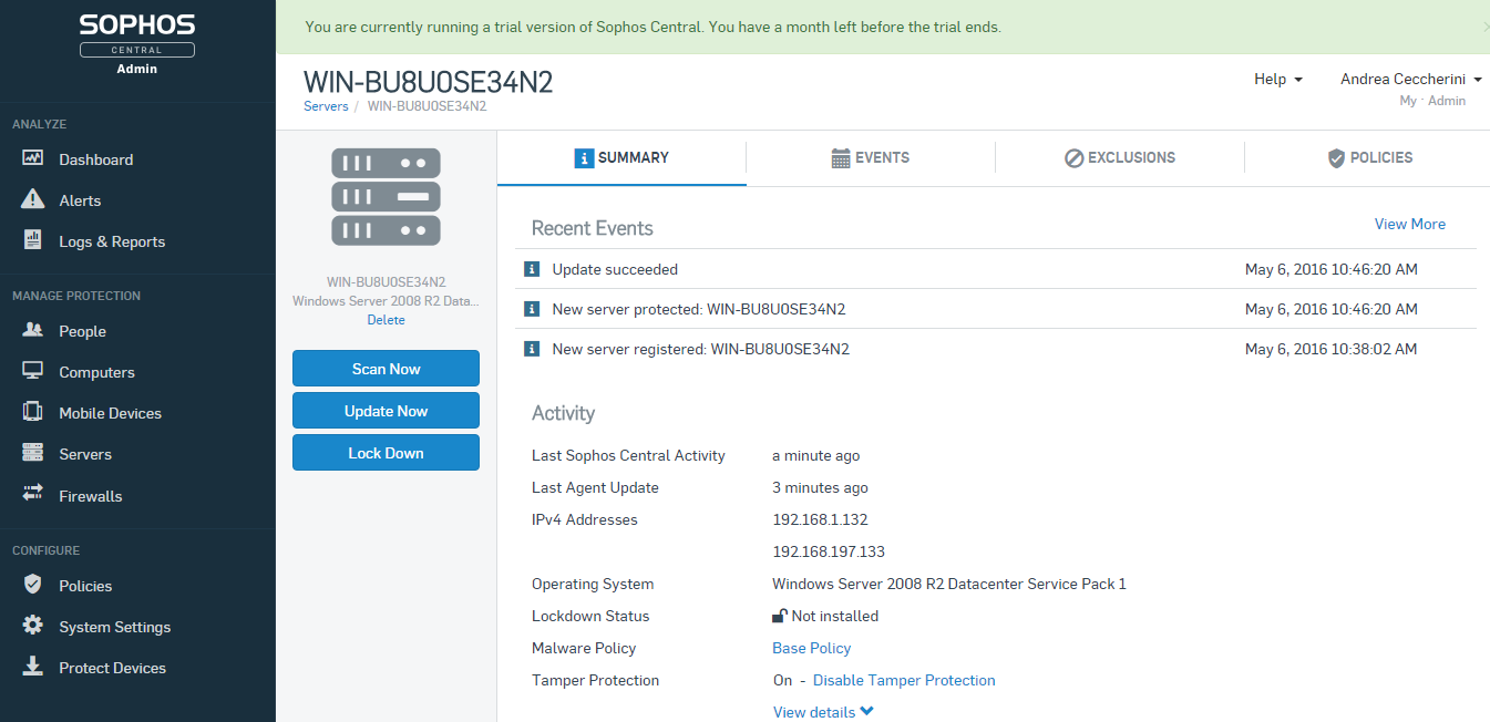 Sophos EndPoint Protection-Server