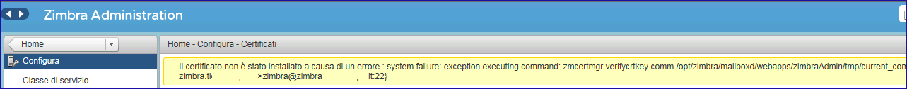 Certificato ZImbra