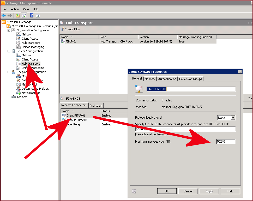 Exchange 2010 Message size