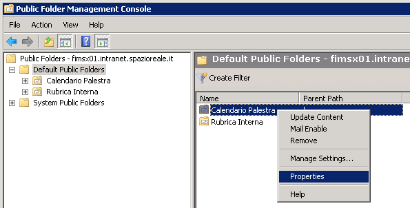 Come creare un Calendario Pubblico in Exchange 2010