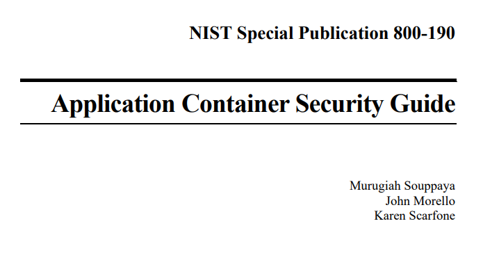 Application Container Security Guide