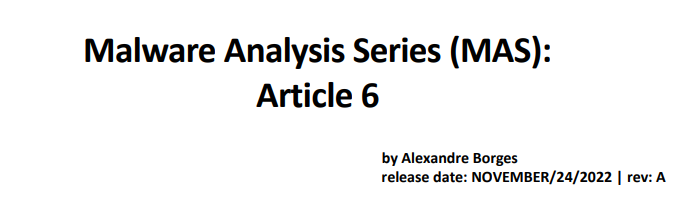 Malware Analysis Series (MAS)